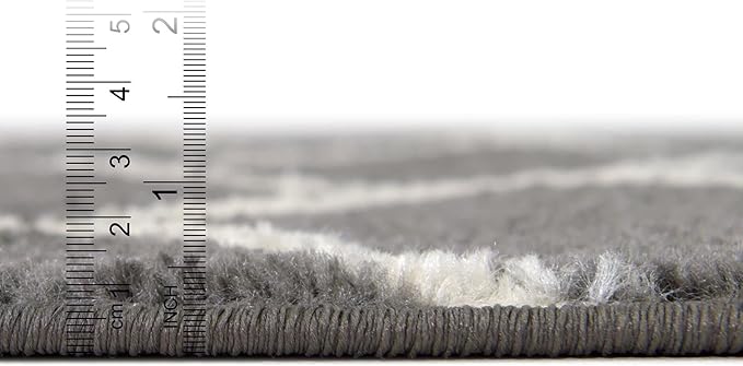 Rugs.com Lattice Frieze Collection Rug – 2' x 8' 8 Runner Dark Gray Medium Rug Perfect for Living Rooms, Large Dining Rooms, Open Floorplans