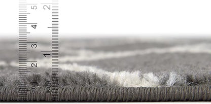 Rugs.com Lattice Frieze Collection Rug – 7' 10 Octagon Dark Gray Medium Rug Perfect for Living Rooms, Kitchens, Entryways