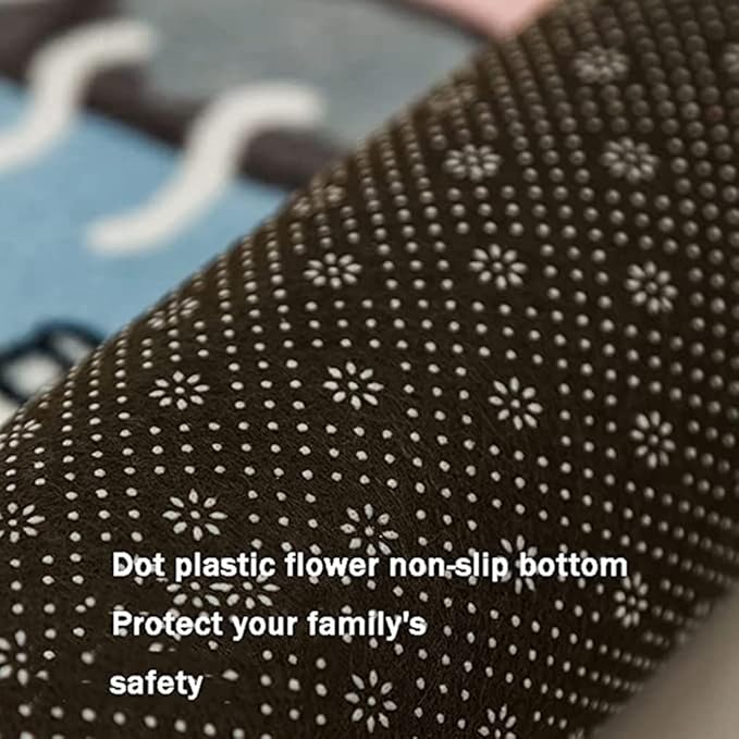 Cartoon Animal Pattern Area Rug Cute Cat Luxury Floral Decor for Carpet Farmhouse Bedroom Living Room Rugs Bathroom Kitchen Runner Mat Indoor Outdoor Non Slip Doormat 2' X 3'