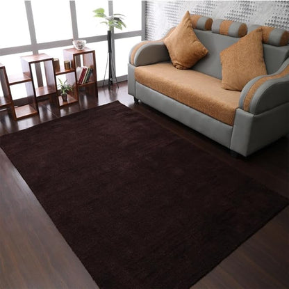 Rugsotic Carpets Hand Knotted Gabbeh Wool 8'x10' Area Rug Solid Brown L00111