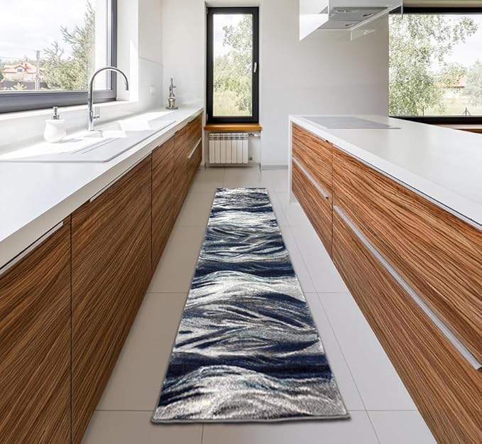 Keen Home Design Area Rugs - 2x20 Non-Shedding, Abstract Rugs for Kitchen, Living Room, Bedroom, Dining Room, Entryway - Size: 2'8" x 20', Multi