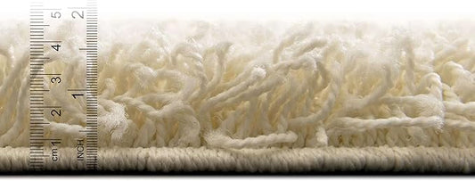 Unique Loom Solid Shag Collection Area Rug (7' 10" x 10' Rectangle, Pure Ivory)