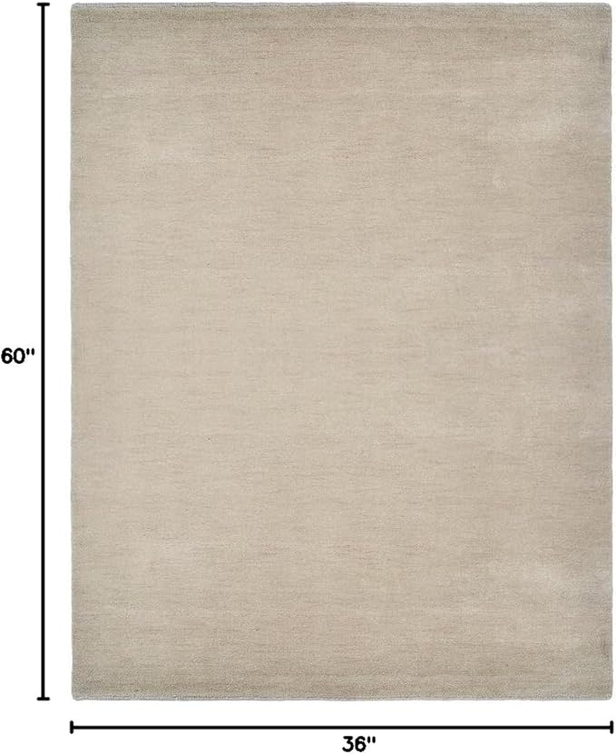 Rugsotic Carpets Hand Knotted Loom Wool ECO-Friendly Area Rugs - 3'x5', Rectangle, Red Color, Solid Plain Design, High Pile Thick Handmade Anti Skid Area Rugs for Living Room, Bed Room (L00111)