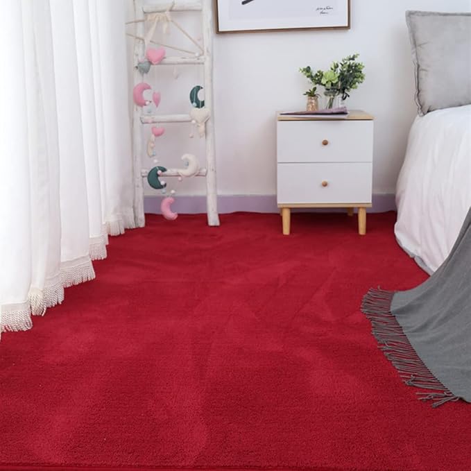 Soft Cashmere Area Rug Luxury Bedside Carpet Bedroom Living Room Mats Solid Color Children's Room Rugs Runner Carpets Indoor Mats Home Décor White Gray Red 3' X 8'