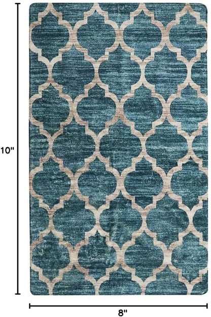 Lahome Moroccan Kitchen Rugs - 2x3 Washable Small Entryway Rug Indoor Door Mat, Non-Slip Throw Rugs Floor Bathroom Door Mats for Bedroom Room Redside Laundry Room Rug Decor (2’X 3’, Blue)