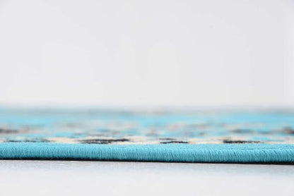 Unique Loom Reza Collection Traditional Persian Style Area Rug, 8' 0" x 8' 0", Turquoise/Ivory