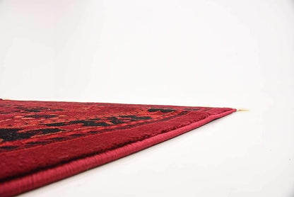 Unique Loom Tekke Collection Area Rug - Sheibani (6' 1" x 9' Rectangle, Red/ Black)