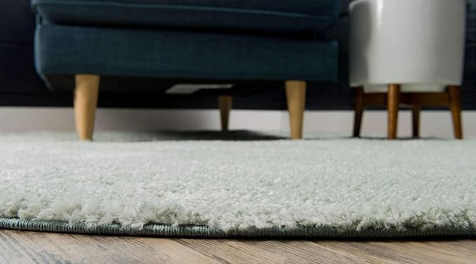 Unique Loom Solo Collection Area Rug - Calabasas (7' 10" Round, Light Blue)