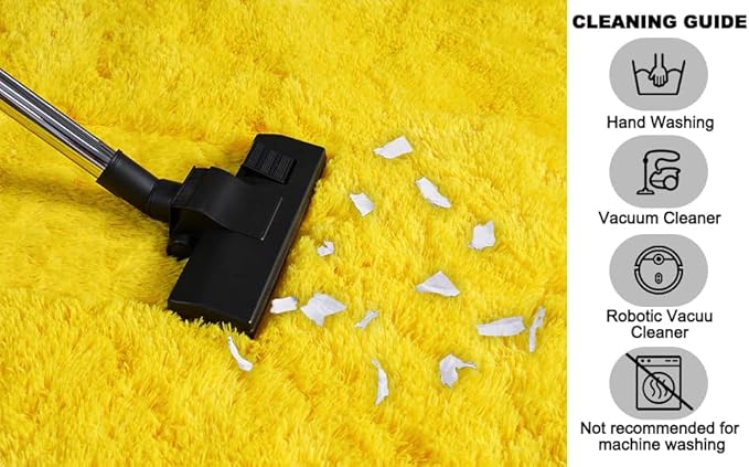 Area Rugs for Living Room, Soft Shaggy Carpets for Living Room, Fuzzy Rugs for Kids' Room, Perfect Decor for Modern Home Yellow 4x6 Feet