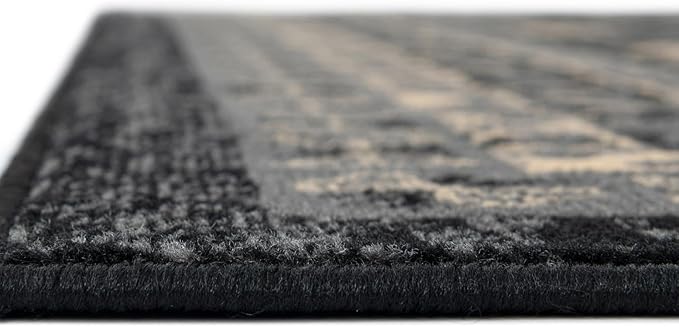 Unique Loom Taftan Collection Border Geometric Tribal Inspired Design Area Rug (8' 0 x 10' 0 Rectangular, Black/ Gray)