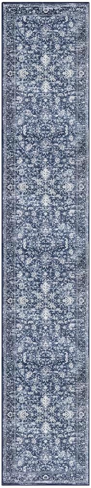 KILOCOCO Runner for Hallway 2.6x14 Runner Rug Printed Vintage Floral Washable Rug Kitchen Runners Soft Non-Slip Low Pile Hallway Runners Laundry Room Distressed Boho Rugs, Blue