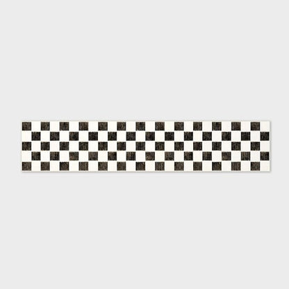 EVERGRACE Checkered Plaid Area Rug 2x10, Soft Fuzzy Faux Wool Rugs Washable Anti Slip Rugs Long Runner Rug Carpet for Entryway Bedroom Living Room Hallway Kitchen Dining Room and Laundry Room, Black