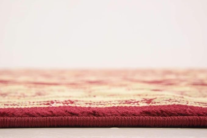 Unique Loom Versailles Collection Traditional Classic Medallion Floral Motif Area Rug (6' 0 x 6' 0 Square, Burgundy/ Ivory)