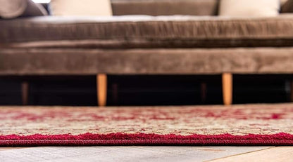 Unique Loom Voyage Collection Traditional Oriental Classic Intricate Design Area Rug (10' 0 x 13' 0 Rectangular, Red/Gold)