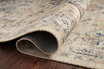Loloi Hathaway Collection HTH-07 Multi/Ivory 2'-6" x 7'-6", .25" Thick Runner Rug, Soft, Durable, Printed, Modern, Low Pile, Non-Shedding, Easy Clean, Living Room Rug