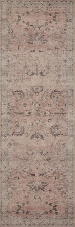 Loloi Hathaway Collection HTH-06 Blush/Multi 2'-0" x 5'-0", .25" Thick Accent Rug, Soft, Durable, Printed, Modern, Low Pile, Non-Shedding, Easy Clean, Living Room Rug