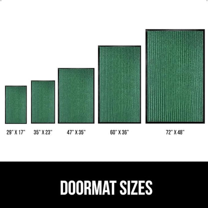 GORILLA GRIP Waterproof Traffic Guard Door Mat, 35x23, Heavy Duty Entryway Mats, Strong Rubber Back Commercial Utility Rugs for Office Hallway, Garage Floor and Home, Low Profile Carpet Runner, Green