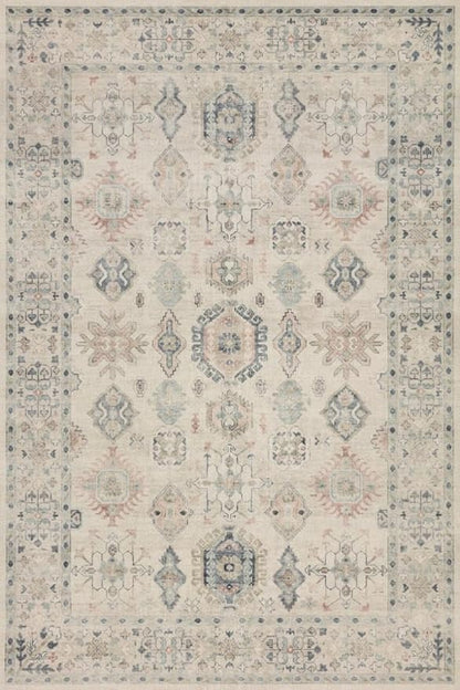 Loloi Hathaway Collection HTH-04 Beige/Multi 2'-3" x 3'-9", .25" Thick Accent Rug, Soft, Durable, Printed, Modern, Low Pile, Non-Shedding, Easy Clean, Living Room Rug