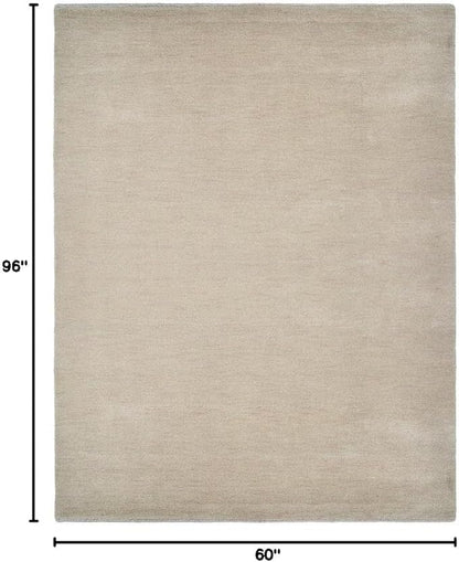 Hand Knotted Loom Wool ECO-Friendly Area Rugs - 5'x8', Rectangle, Purple Color, Solid Plain Design, High Pile Handmade Anti Skid Area Rugs for Living Room, Bed Room (L00111)