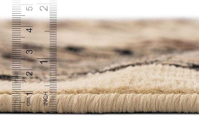 Unique Loom Sialk Hill Collection Area Rug - Washington (8' Square Ivory/Black)