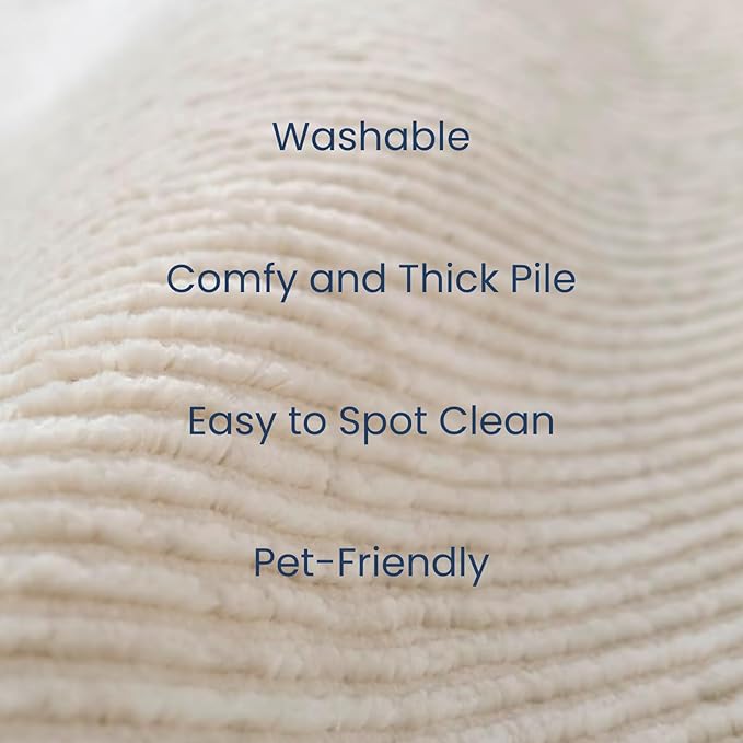 Revival Rugs Stripe 2'7"x4'11" Machine Washable Area Rug for Kitchen Bedroom - 100% Recycled Oeko-TEX Certified, Medium Pile, Beige, Cream