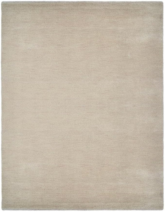 Hand Knotted Loom Wool ECO-Friendly Area Rugs - 3'x5', Rectangle, Beige Color, Solid Plain Design, High Pile Handmade Anti Skid Area Rugs for Living Room, Bed Room (L00111)