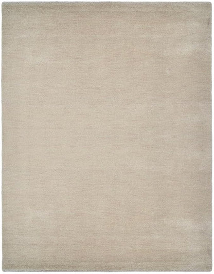 Hand Knotted Loom Wool ECO-Friendly Area Rugs - 5'7''x7'10'', Rectangle, Beige Color, Solid Plain Design, High Pile Thick Handmade Anti Skid Rugs for Living Room (L00111)