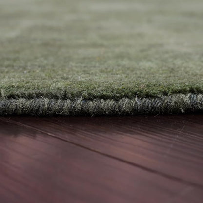 Hand Knotted Loom Wool ECO-Friendly Area Rugs - 10'x10', Octagon, Green Color, Solid Plain Design, High Pile Handmade Anti Skid Area Rugs for Living Room, Bed Room (L00111)