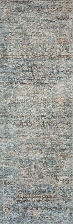 Loloi Amber Lewis Billie Collection BIL-05 Denim/Blush 10'-0" x 14'-0", 0.19" Thick Area Rug