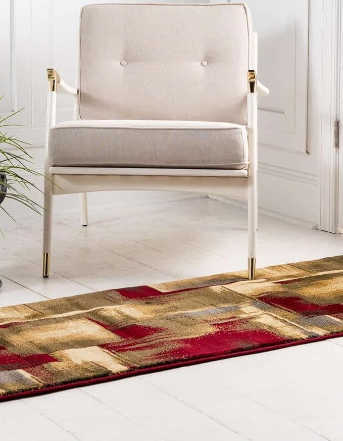 Unique Loom Barista Collection Area Rug - Timor (2' 7" x 15' 11" Runner, Multi/Red)