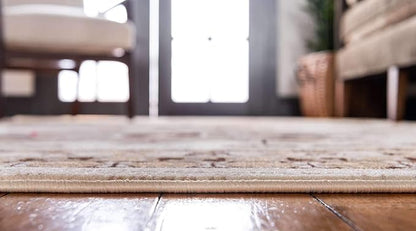 Unique Loom Taftan Collection Border Geometric Tribal Inspired Design Area Rug (3' 0 x 16' 5 Runner, Ivory/ Tan)