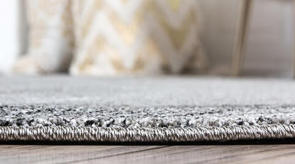Rugs.com Angelica Collection Rug – 6 Ft Round Light Gray Medium Rug Perfect for Kitchens, Dining Rooms