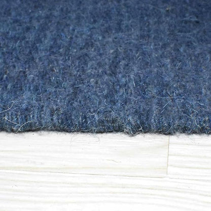 Rugsotic Carpets Hand Woven Flat Weave Kilim Wool ECO-Friendly Area Rugs - 5'x8', Rectangle Shape, Blue Color, Solid Plain Design, Low Pile Handmade Area Rugs for Living Room, Bed Room (D00111)