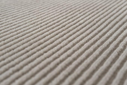 Revival Rugs Stripe 6'7"x9' Washable Area Rug for Living Room Bedroom - 100% Recycled Oeko-TEX Certified, Medium Pile, Taupe
