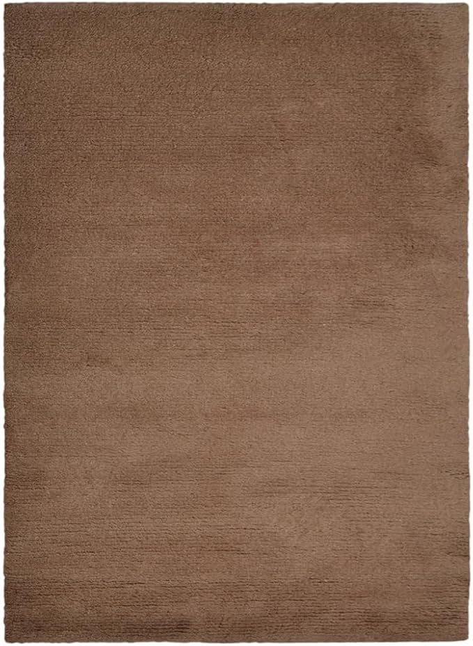 Rugsotic Carpets Hand Knotted Gabbeh Wool 6'x9' Area Rug Solid Camel L00111
