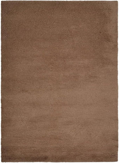 Hand Knotted Loom Wool ECO-Friendly Area Rugs - 10'x13', Rectangle Shape, Camel Color, Plain Solid, High Pile Thick Handmade Anti Skid Area Rugs for Living Room, Bed Room (L00111)