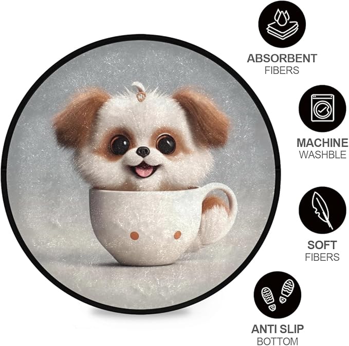 Soft & Washable Teacup Dog Rug Non-Slip, Perfect for Indoors/Outdoors Ideal for Living Room, Bedroom, and Entryway 3ft