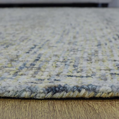 Hand Tufted Wool ECO-Friendly Area Rugs - 8'x8', Round Shape, Light Green, Solid Plain Design, High Pile Thick Handmade Anti Skid Area Rugs for Living Room, Bed Room (KWC111)