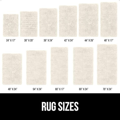 GORILLA GRIP Bath Rug Mat 44x26, Soft Absorbent Chenille, Quick Dry Microfiber Mats, Rubber Backing Washable Shower Floor Rugs, Bathmat Runner, US Designed Bathroom Home Decor Accessories Ivory Cream