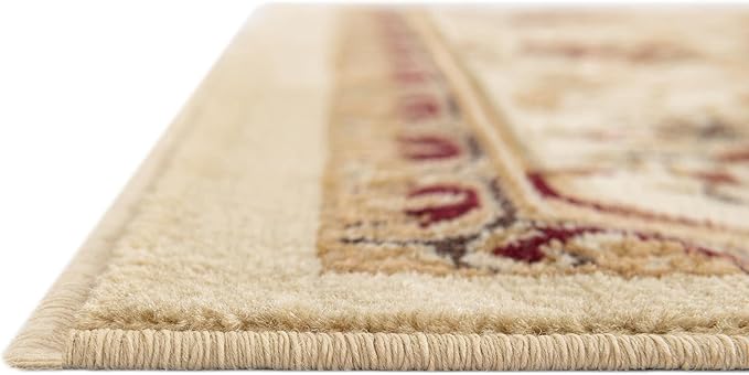 Rugs.com Chateau Collection Rug – 3' x 19' 8 Runner Cream Medium Rug Perfect for Hallways, Entryways