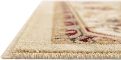 Rugs.com Chateau Collection Rug – 3' x 16' 5 Runner Cream Medium Rug Perfect for Hallways, Entryways