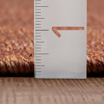 LUXE WEAVERS Modern Farmhouse Orange 9x12 Washable Area Rug, Anti-Slip Diamond Pattern Carpet