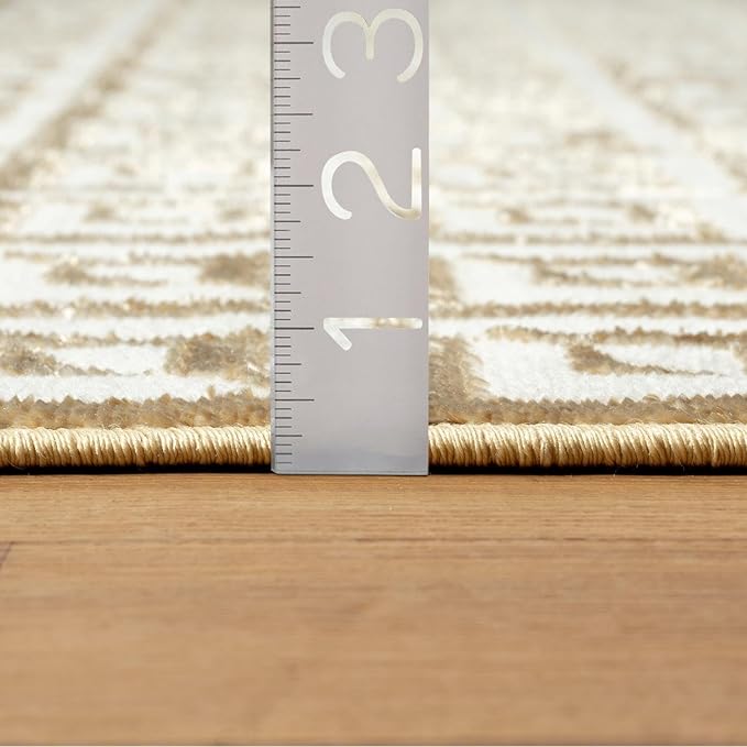 LUXE WEAVERS Geometric Greek Pattern Area Rug, Gold, 5'X7'