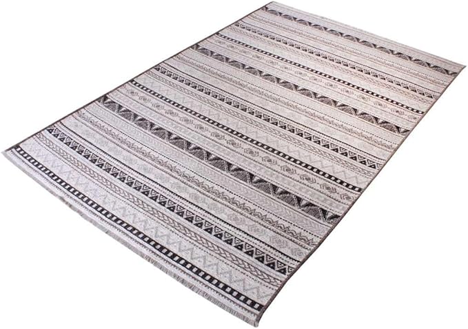 Alfa Rich 3x10 White Black Gray Washable Area Rugs for Living Room Hallway Kitchen Decor Runner