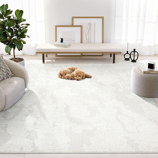 Abani Nomad Cream Area Rug 8' x 10' for Living Room, Bedroom - Abstract Pattern - Durable & Easy to Clean