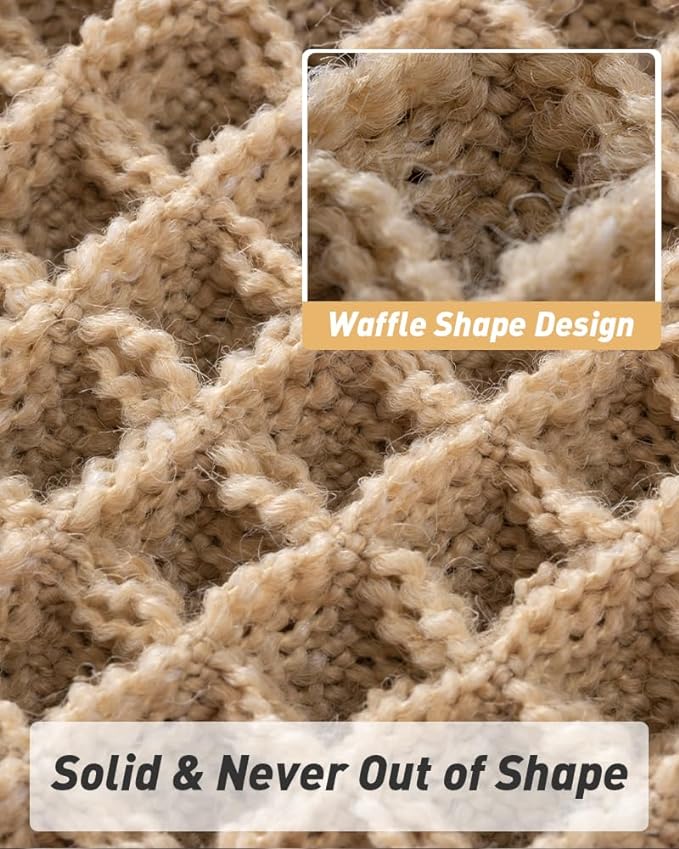 AMOAMI Upgraded Waffle Runner Rug, Super Absorbent Non Slip Bath Mats for Bathroom Floor, Machine Washable Bathroom Boho Runner Rug with Tassels, Ideal for Hallway Bedroom Laundry Room,17" x 60"