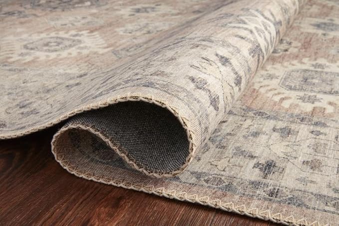 Loloi Hathaway Collection HTH-03 Java/Multi 2'-0" x 5'-0", .25" Thick Accent Rug, Soft, Durable, Printed, Modern, Low Pile, Non-Shedding, Easy Clean, Living Room Rug