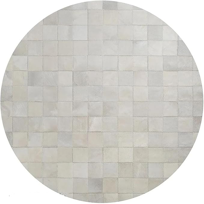 Round Area Rug – Soft Modern Carpet for Living Room, Bedroom, Entryway – Non-Slip Durable Floor Mat for Home Décor (White_10X10)