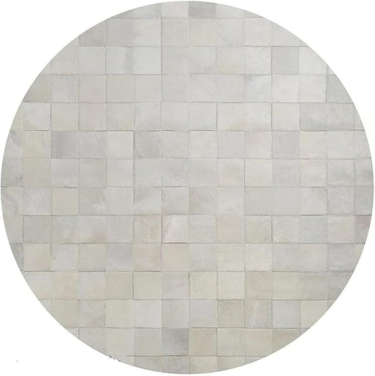 Round Area Rug – Soft Modern Carpet for Living Room, Bedroom, Entryway – Non-Slip Durable Floor Mat for Home Décor (White_10X10)