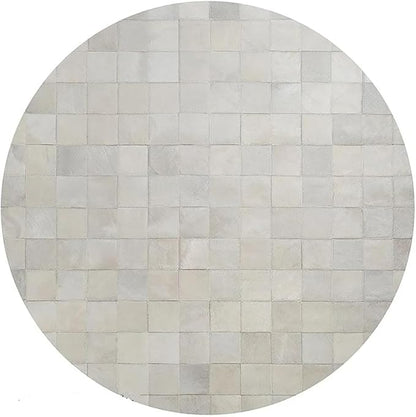 Round Area Rug – Soft Modern Carpet for Living Room, Bedroom, Entryway – Non-Slip Durable Floor Mat for Home Décor (White_7X7)